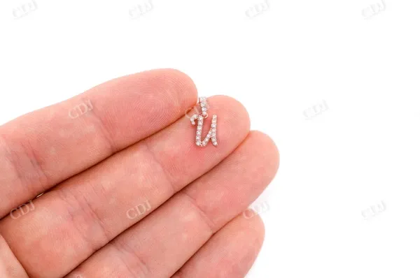 0.10CTW Round Diamond Cursive U Letter Pendant