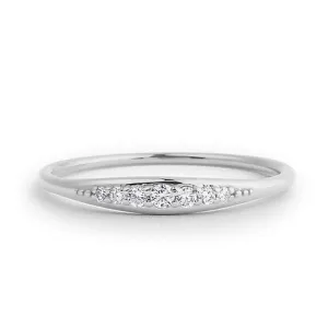 0.11CTW Round Cut Natural Diamond Tapered Wedding Band