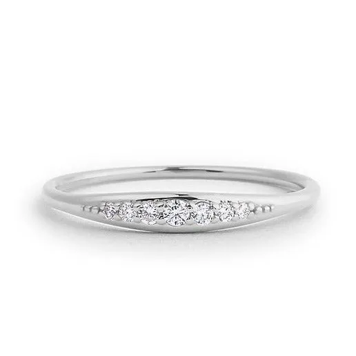 0.11CTW Round Cut Natural Diamond Tapered Wedding Band