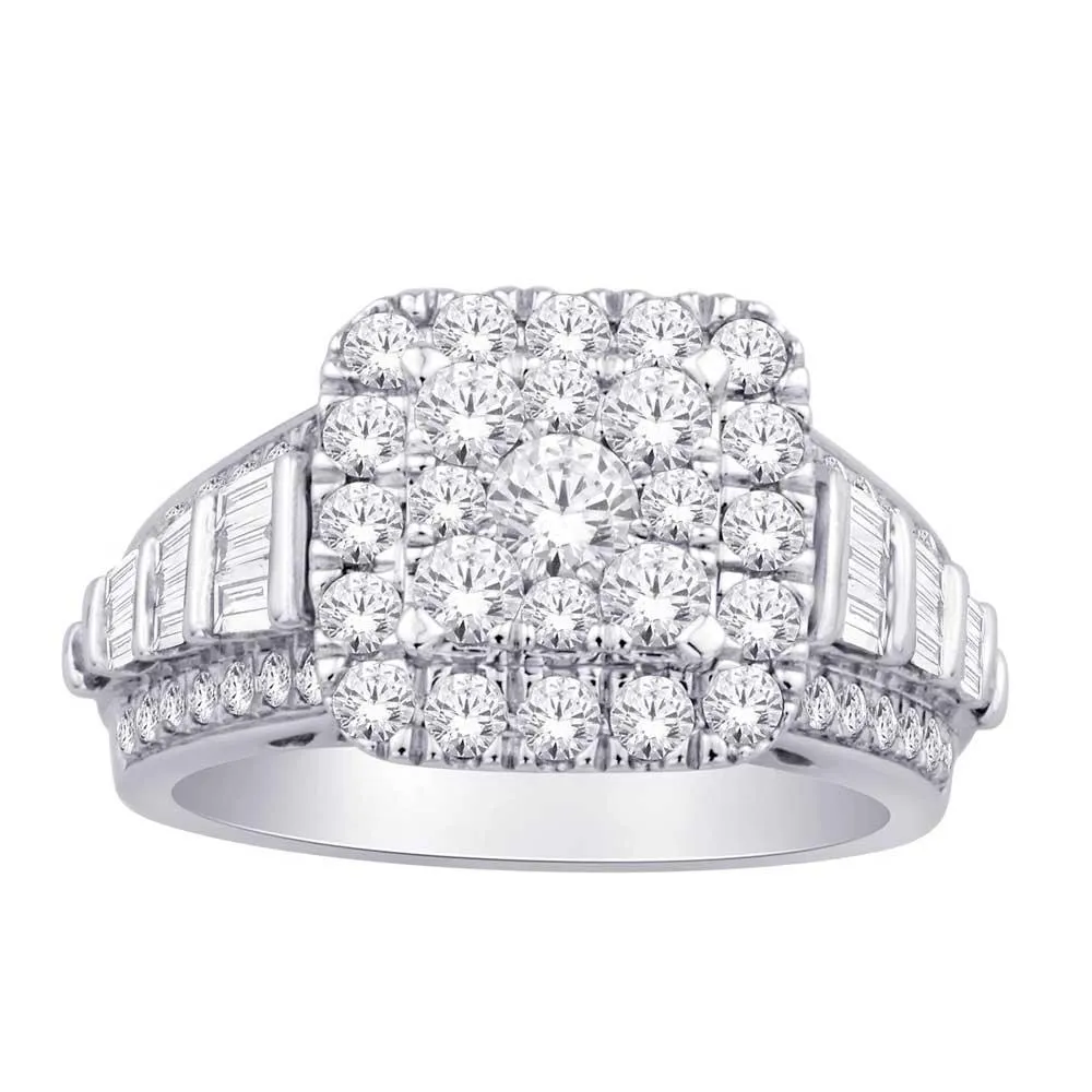 10K White Gold 2 Ct.Tw. Diamond Engagement Ring