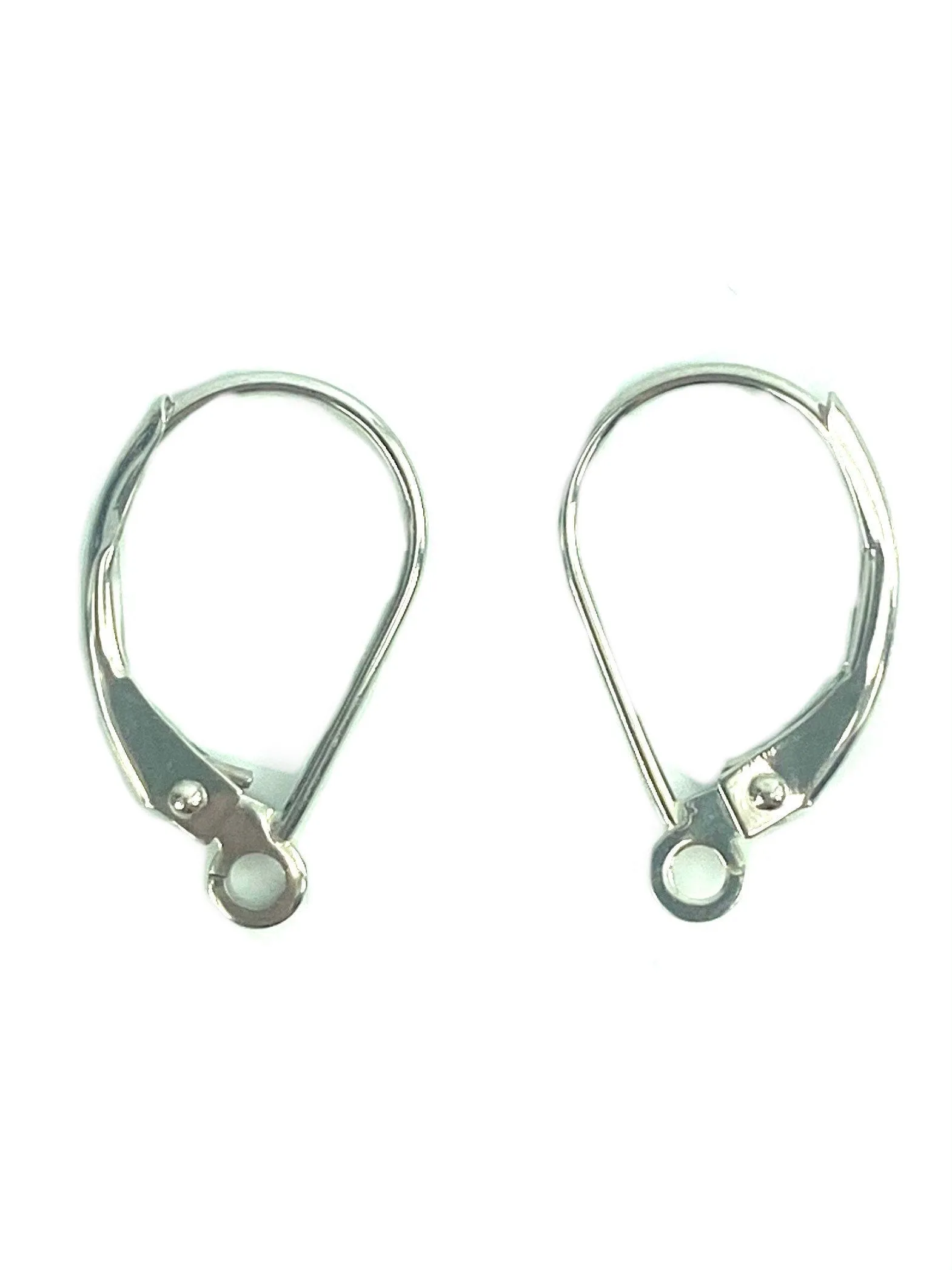 14K White Gold Wire Short Lever Back, Sku#12-29-235