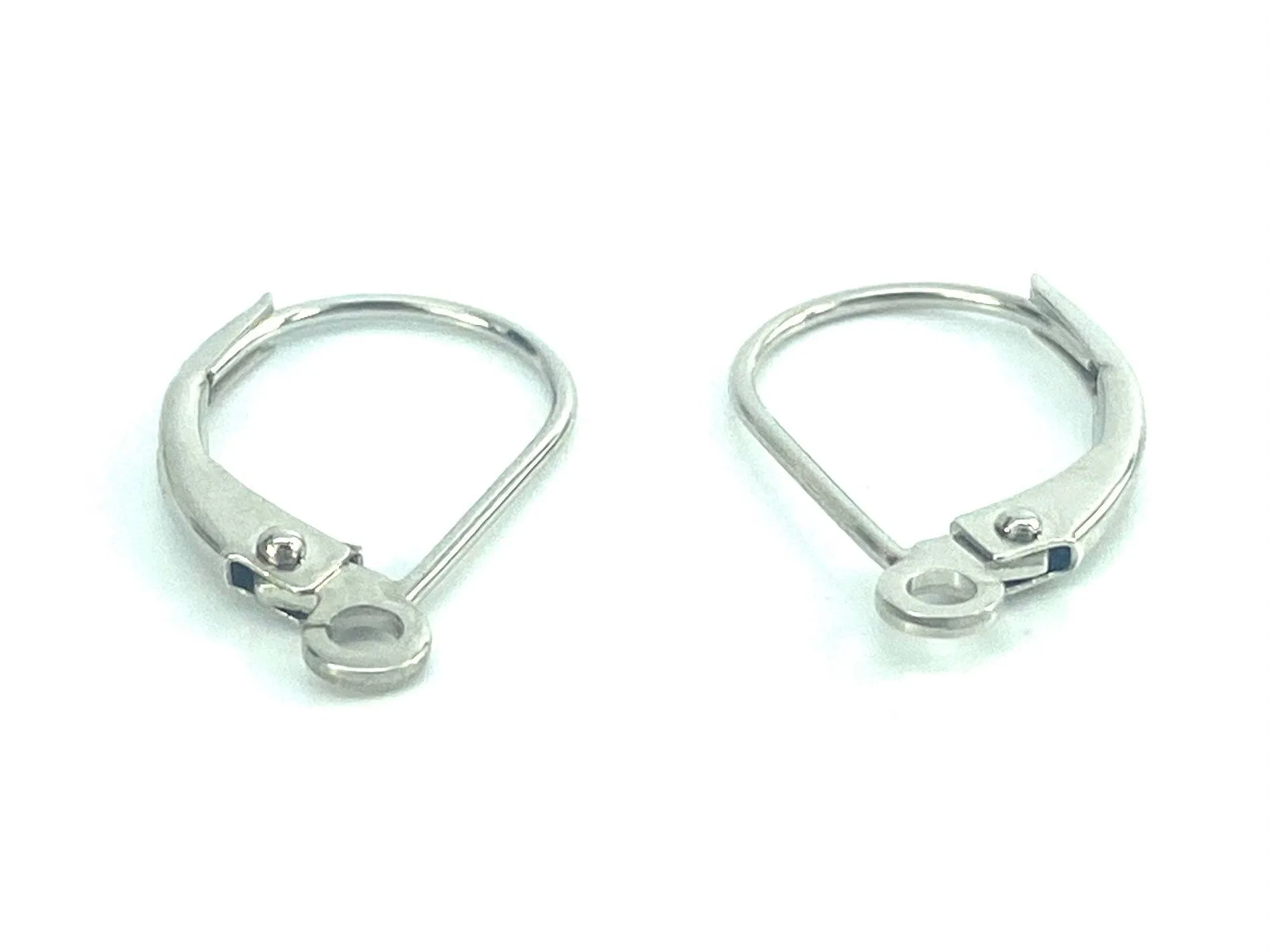 14K White Gold Wire Short Lever Back, Sku#12-29-235