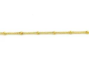 14KGF 1.0mm Satellite Cable Chain Satellite With 2.0mm Bead, 14KGF, 14K Gold Filled, 14K Gold Fill, 14K Gold, Sku: S1428MC38