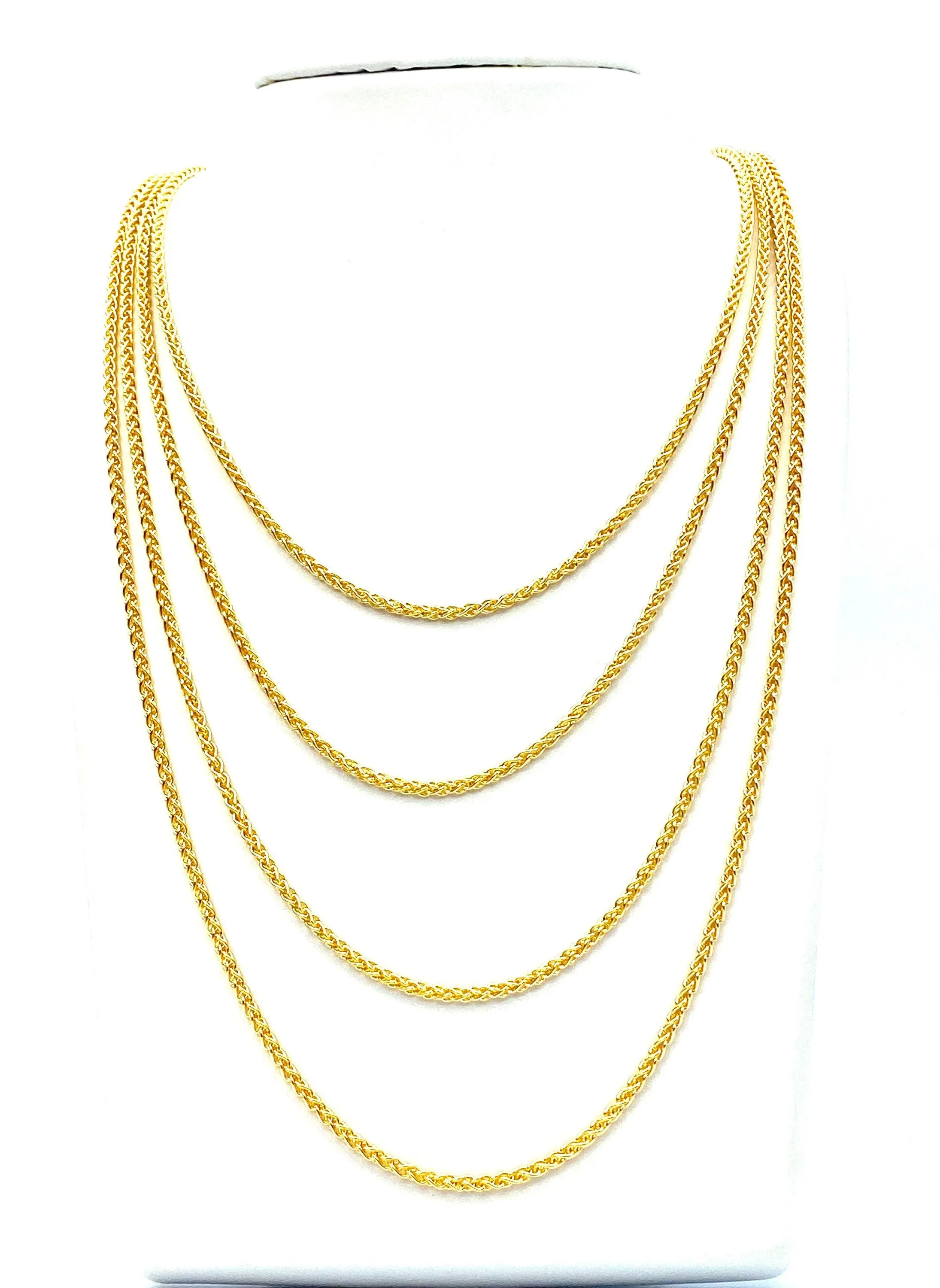 14KGF 2.4mm Wheat Chain 18” 20” 22” 24” , Sku#SM473