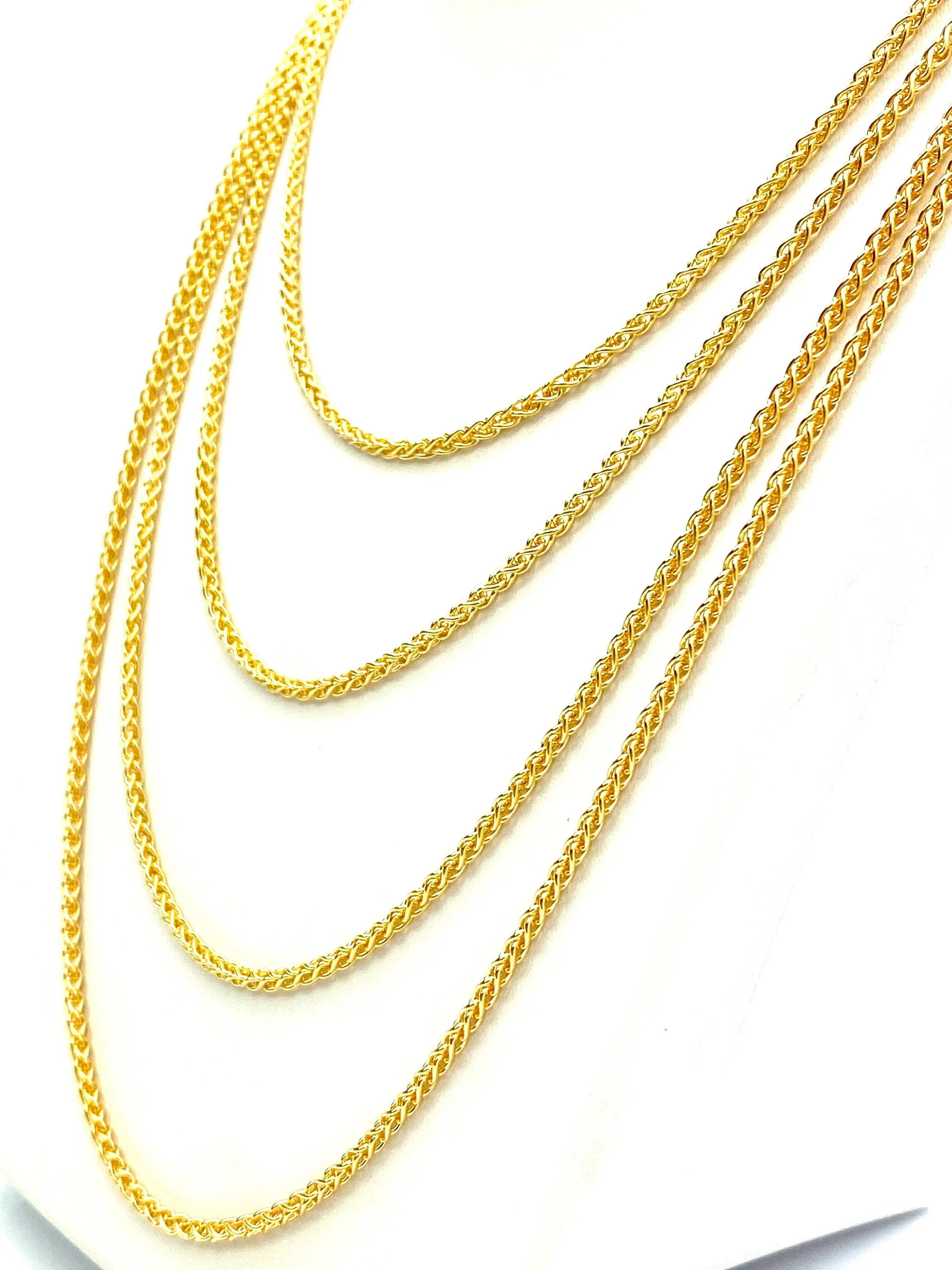 14KGF 2.4mm Wheat Chain 18” 20” 22” 24” , Sku#SM473