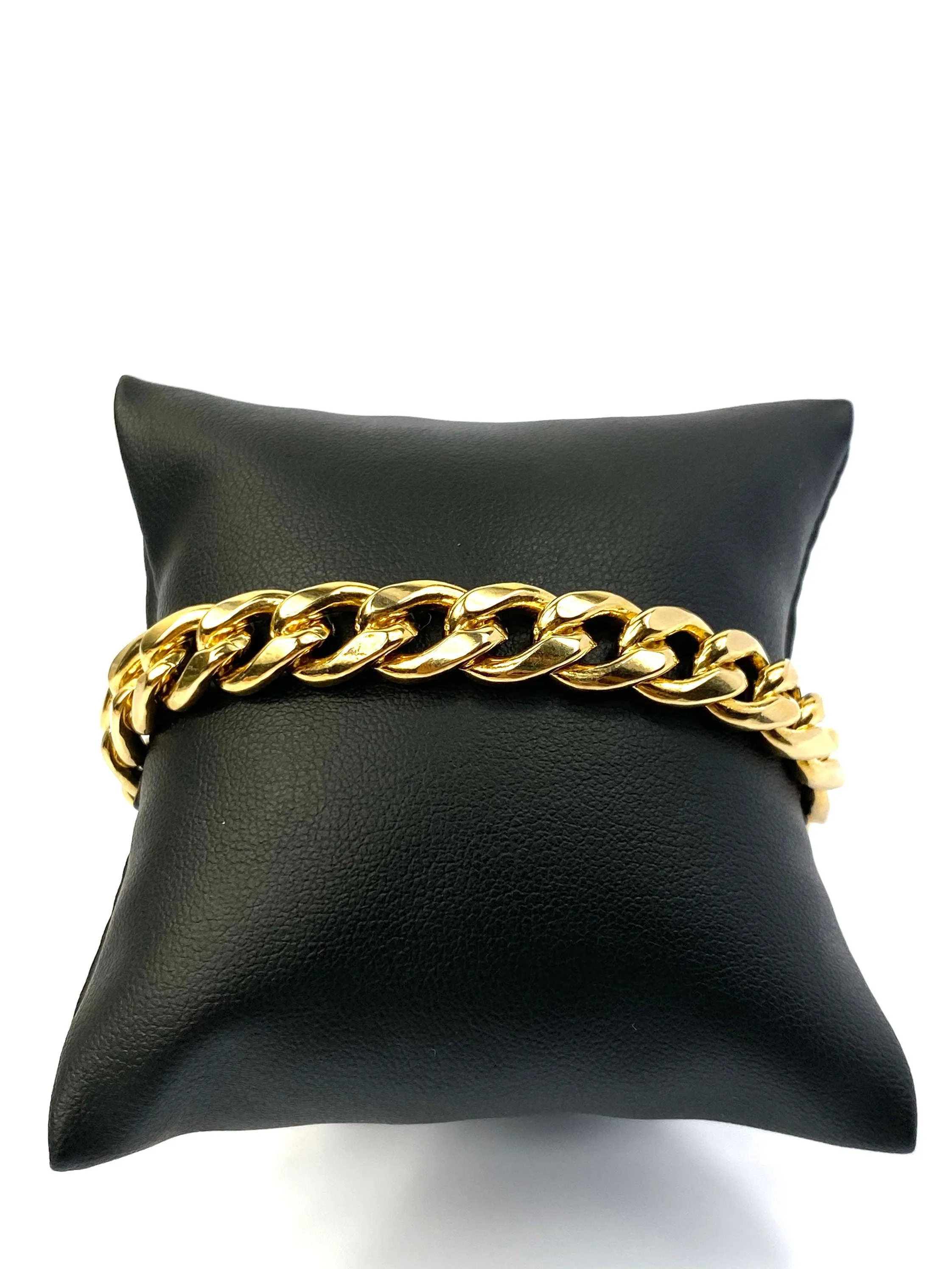 14KGF 8.5” 9mm Curb Chain Bracelet, 14KGF, 14K Gold Filled, 14K Gold Fill, Sku:SM94LC-8.5