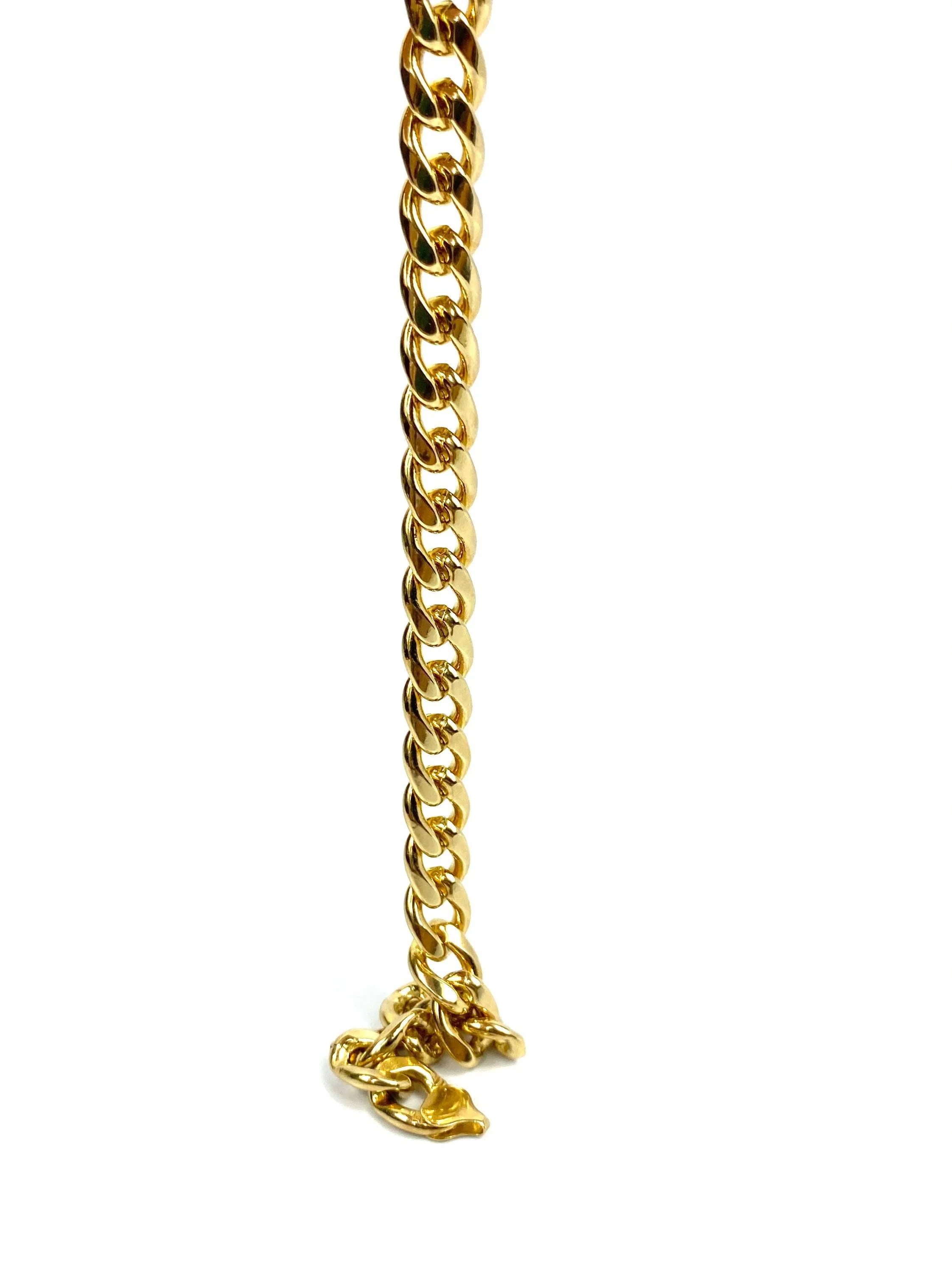 14KGF 8.5” 9mm Curb Chain Bracelet, 14KGF, 14K Gold Filled, 14K Gold Fill, Sku:SM94LC-8.5