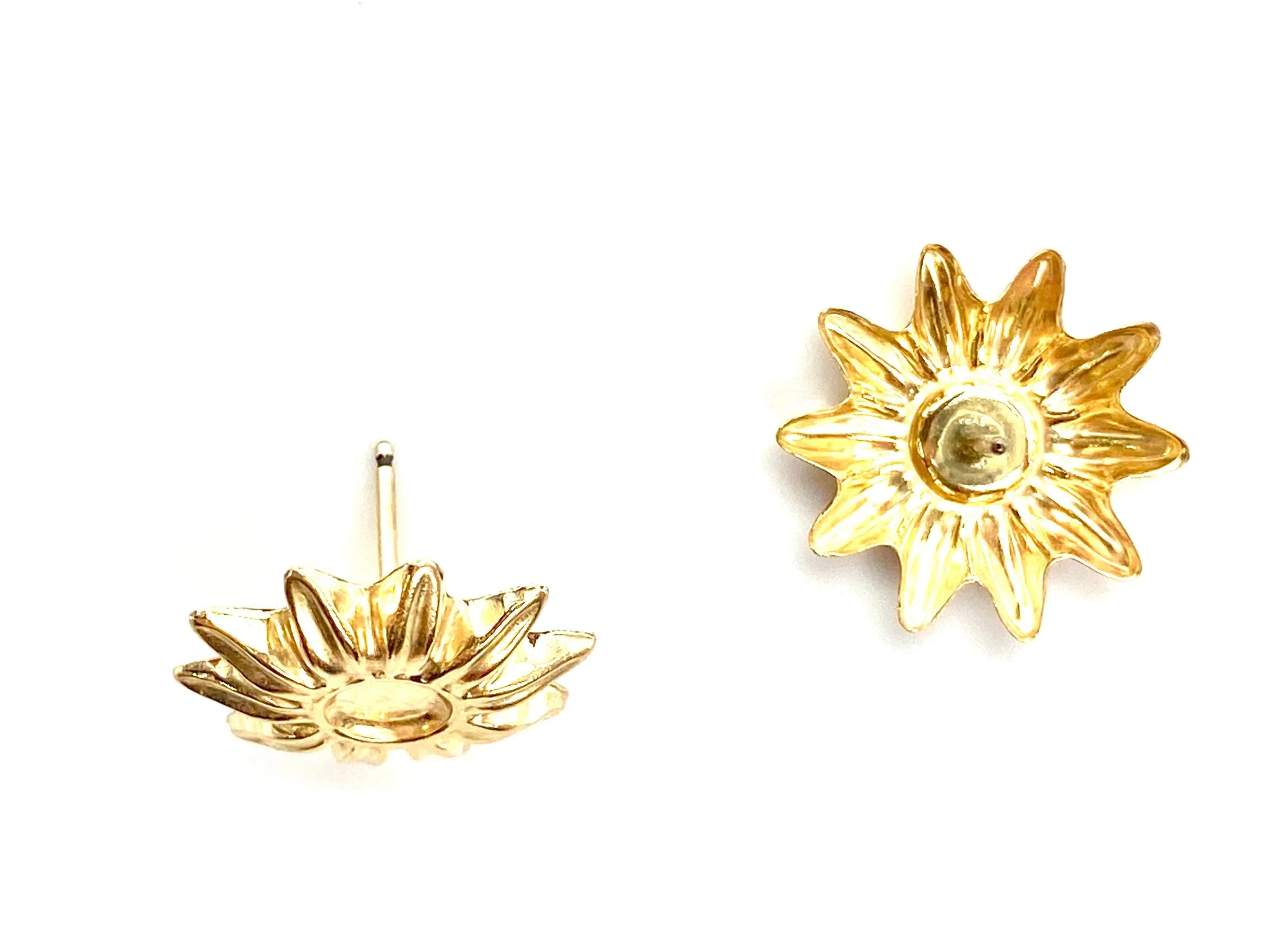 14KGF flower studs , Sku#T99-1