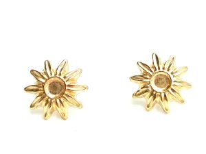 14KGF flower studs , Sku#T99-1