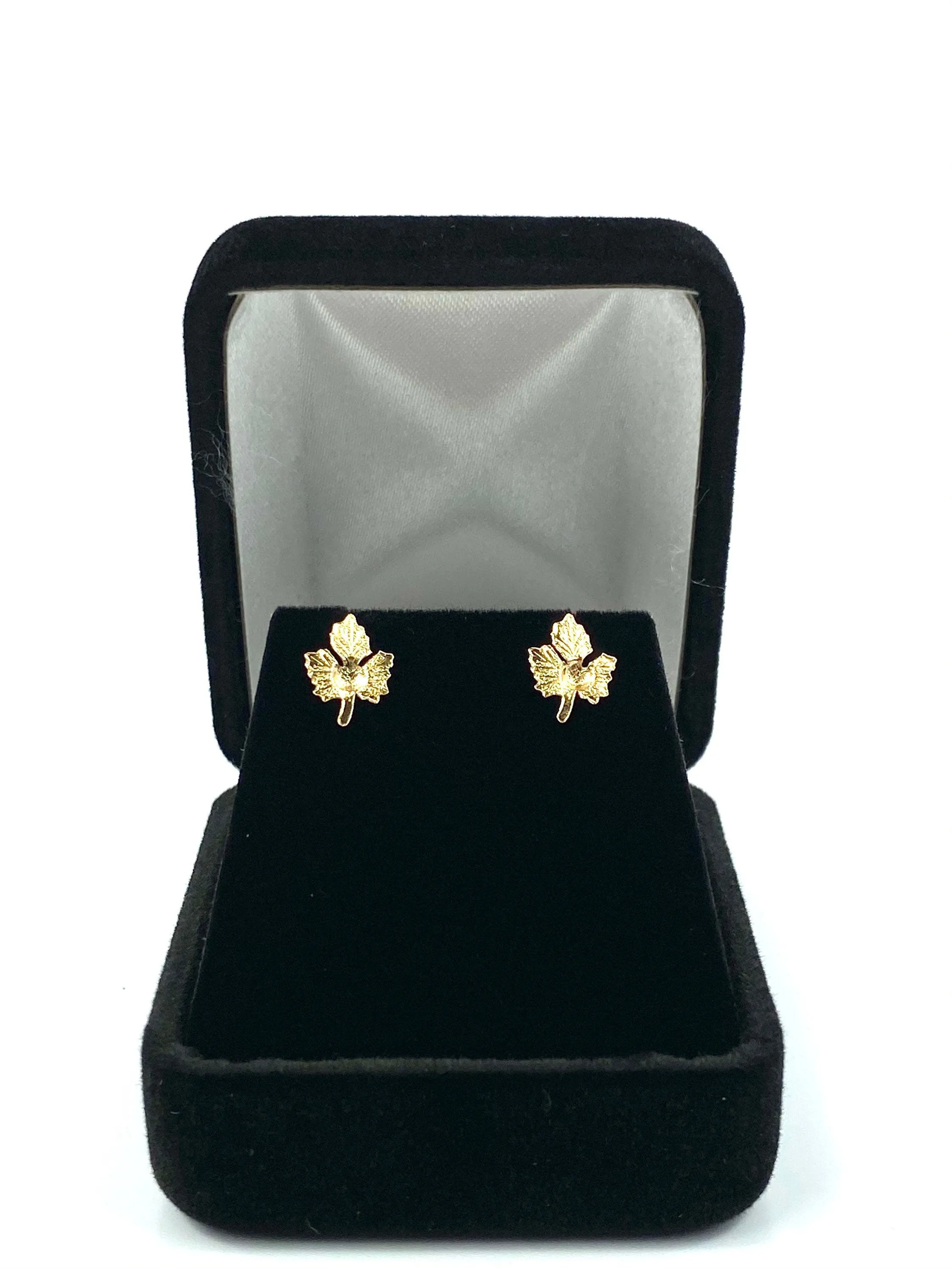 14KGF Maple Leaf Stud Earrings, 14KGF, 14K Gold Filled, 14K Gold Fill, 14K Gold, Sku:898-4