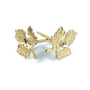 14KGF Maple Leaf Stud Earrings, 14KGF, 14K Gold Filled, 14K Gold Fill, 14K Gold, Sku:898-4