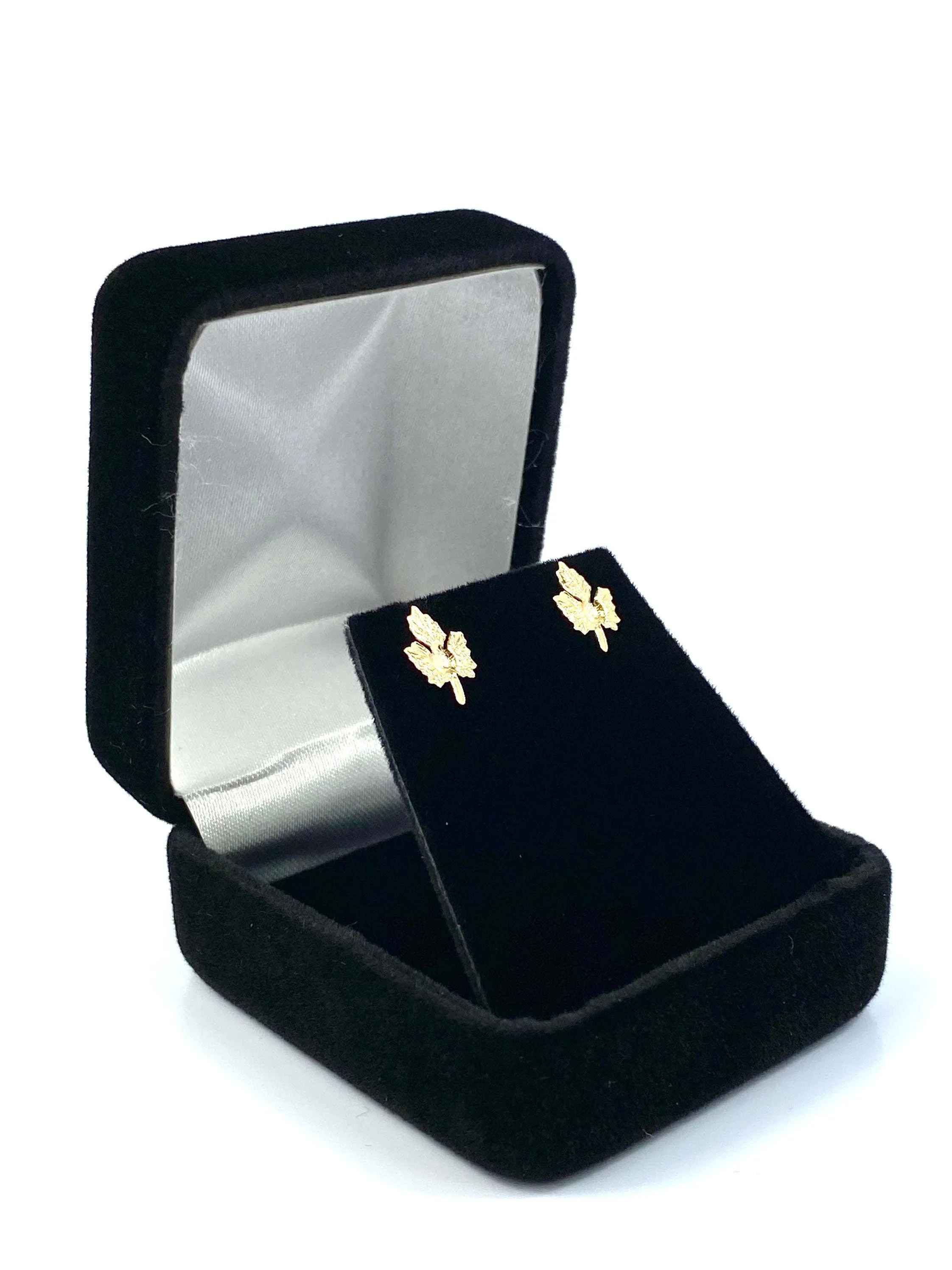 14KGF Maple Leaf Stud Earrings, 14KGF, 14K Gold Filled, 14K Gold Fill, 14K Gold, Sku:898-4