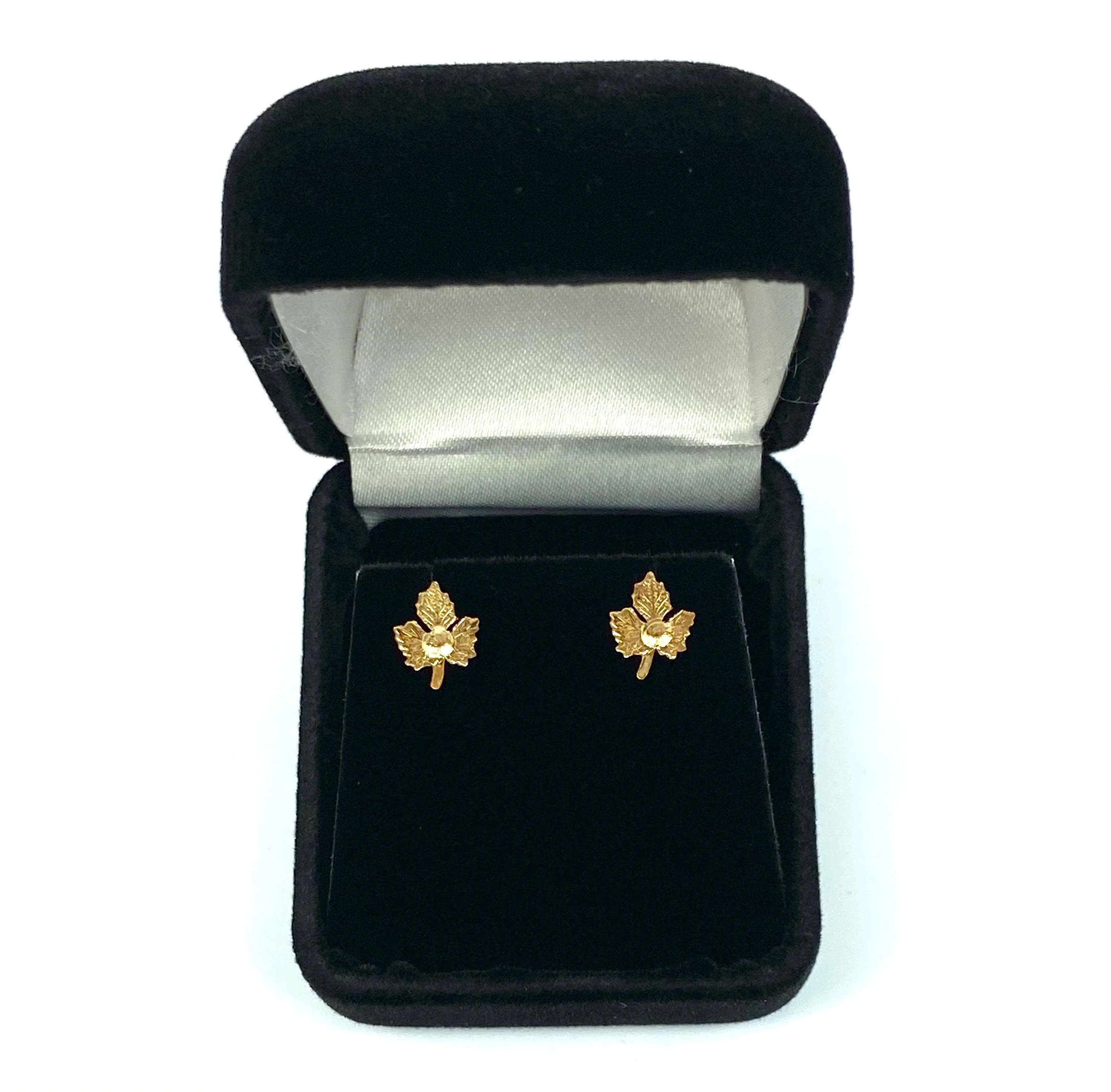 14KGF Maple Leaf Stud Earrings, 14KGF, 14K Gold Filled, 14K Gold Fill, 14K Gold, Sku:898-4