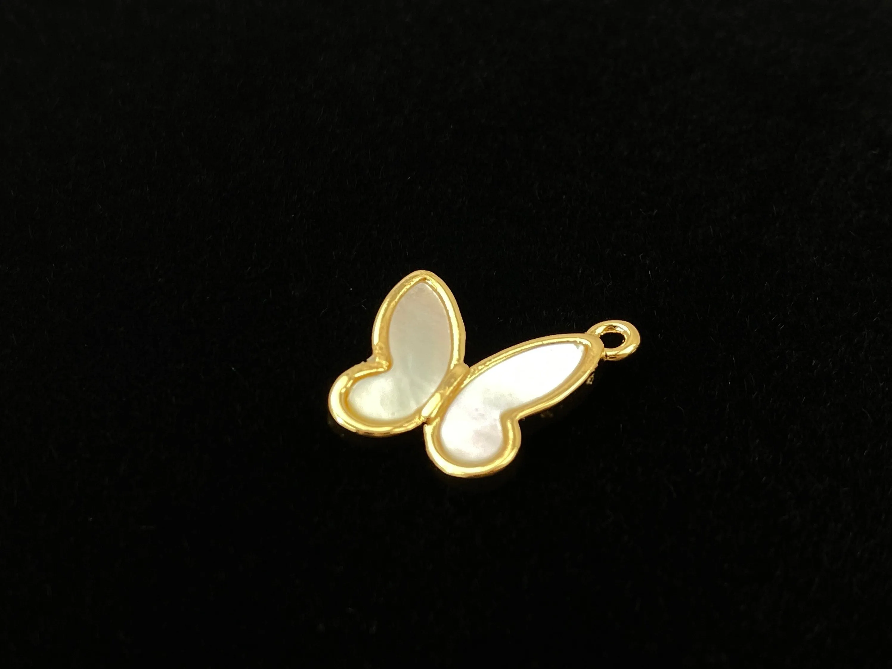 14KGF Mother of Pearl Butterfly Charm