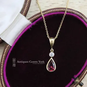 18ct Pink Tourmaline & Diamond Pendant