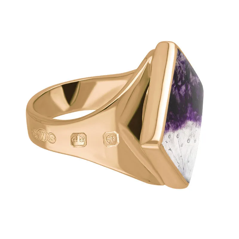 18ct Rose Gold Blue John Queen's Jubilee Hallmark Small Rhombus Ring