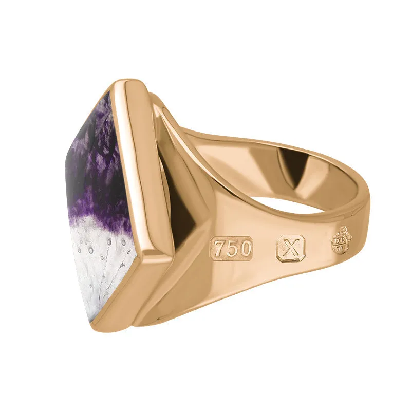 18ct Rose Gold Blue John Queen's Jubilee Hallmark Small Rhombus Ring