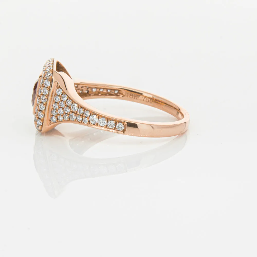 18ct Rose Gold Ruby & Diamond Ring