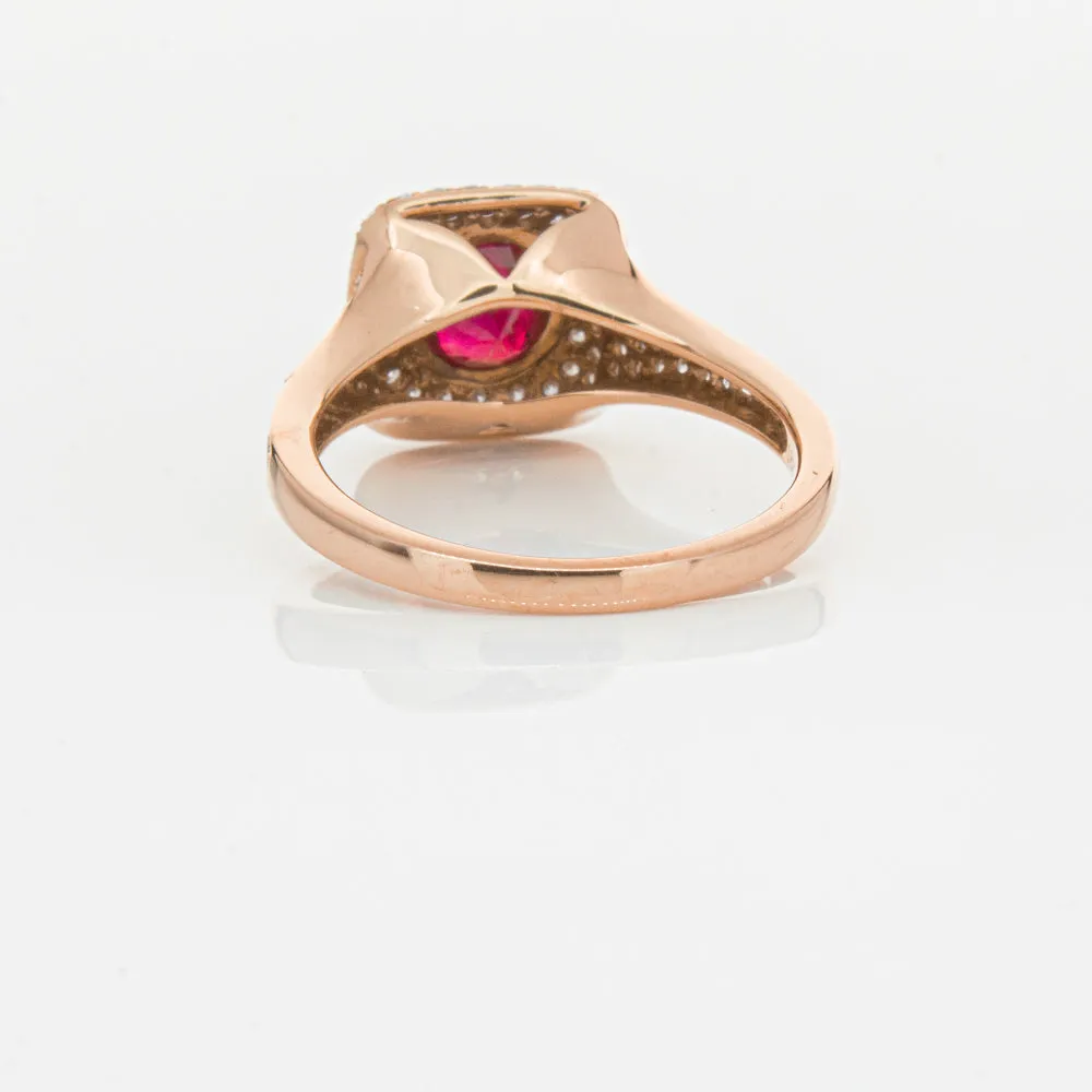 18ct Rose Gold Ruby & Diamond Ring