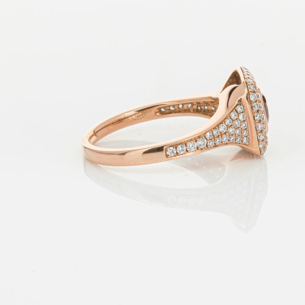 18ct Rose Gold Ruby & Diamond Ring