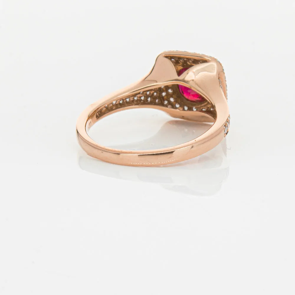 18ct Rose Gold Ruby & Diamond Ring