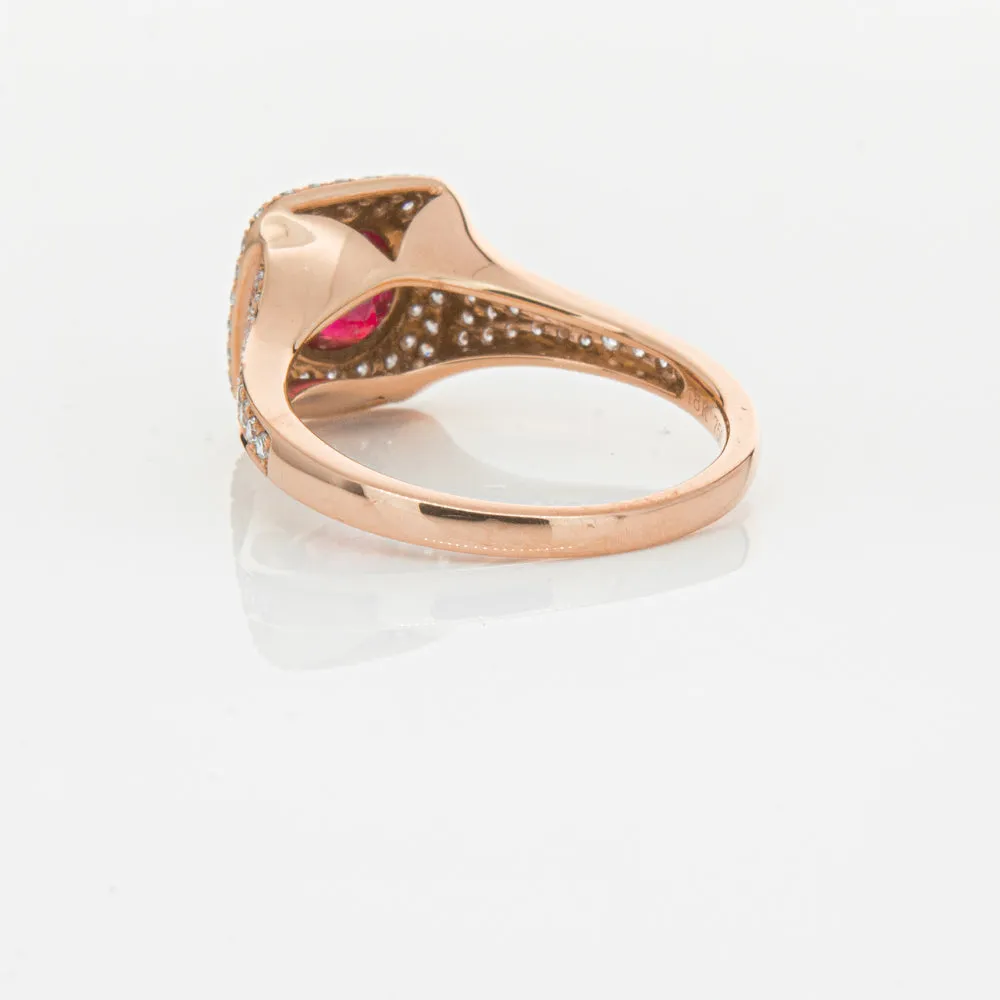 18ct Rose Gold Ruby & Diamond Ring