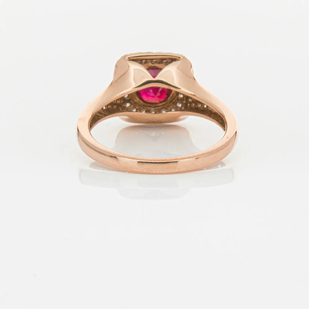 18ct Rose Gold Ruby & Diamond Ring