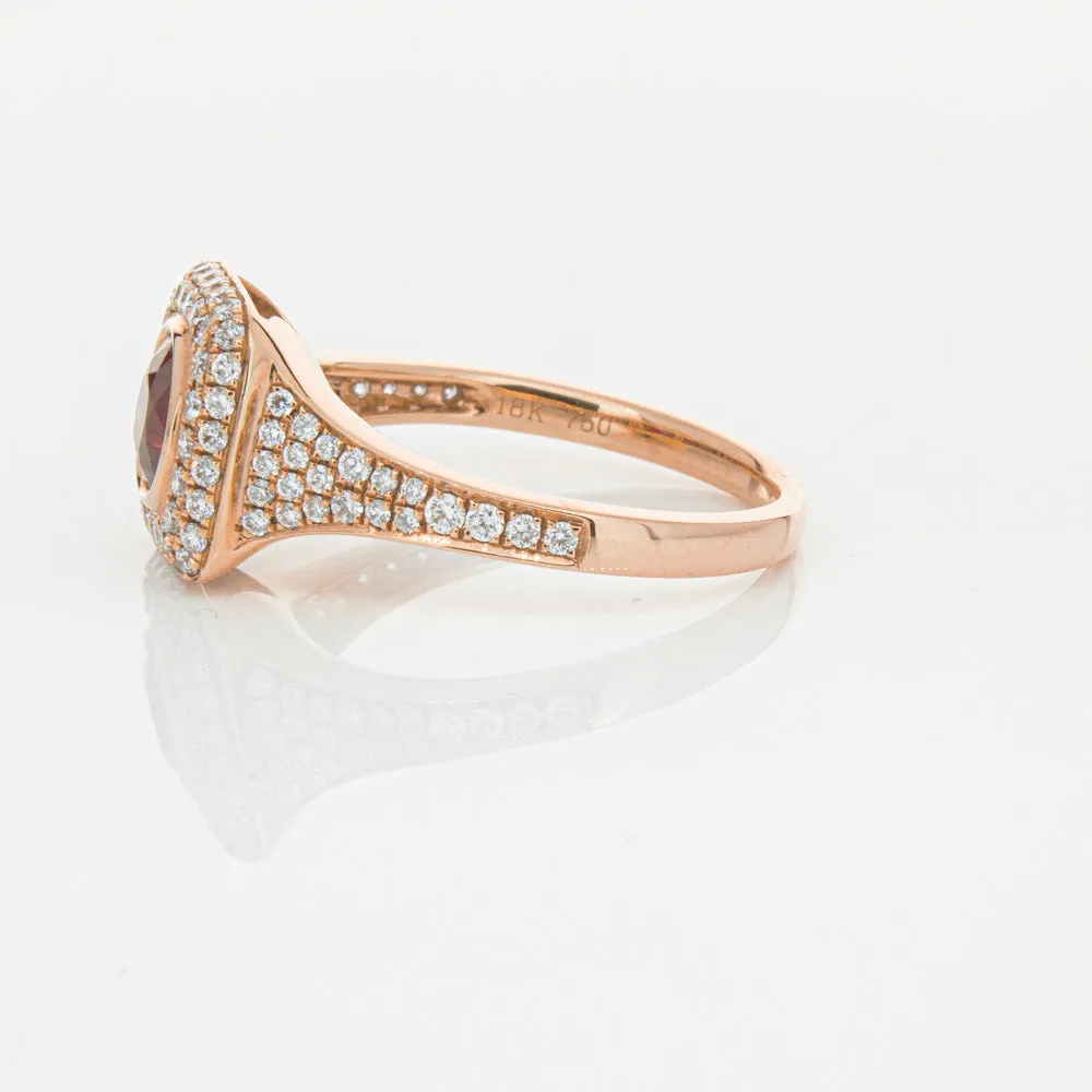 18ct Rose Gold Ruby & Diamond Ring