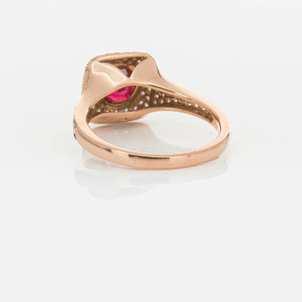 18ct Rose Gold Ruby & Diamond Ring