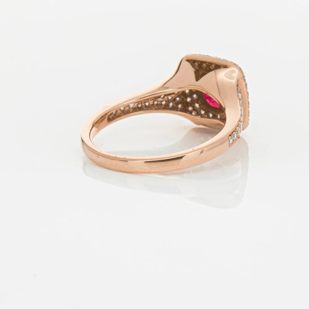 18ct Rose Gold Ruby & Diamond Ring