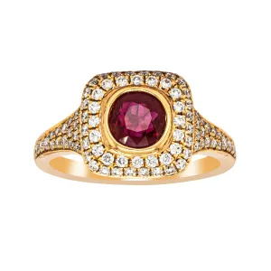 18ct Rose Gold Ruby & Diamond Ring