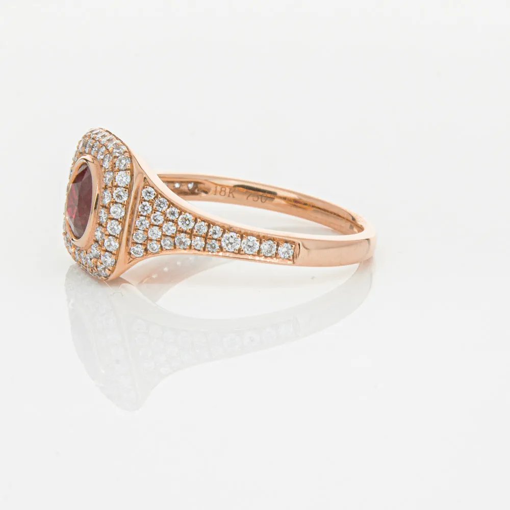 18ct Rose Gold Ruby & Diamond Ring