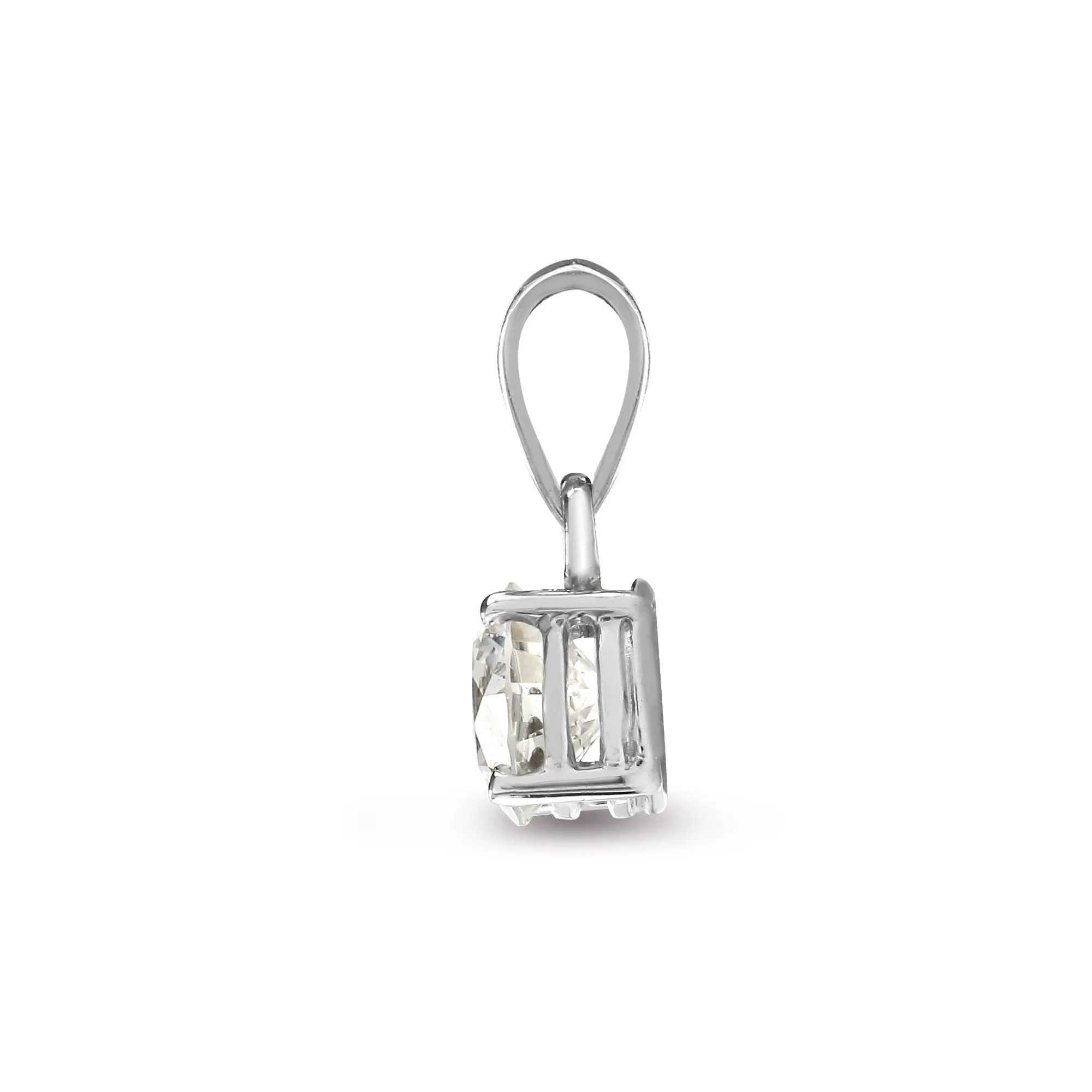 18ct White Gold 1.00ct 4 Claw Diamond Solitaire Pendant