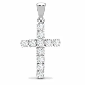 18ct White Gold Diamond Cross