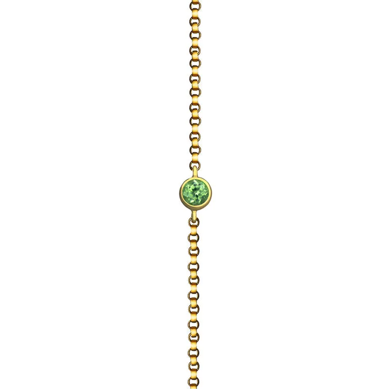 18k Gold August Birthstone Peridot Bracelet