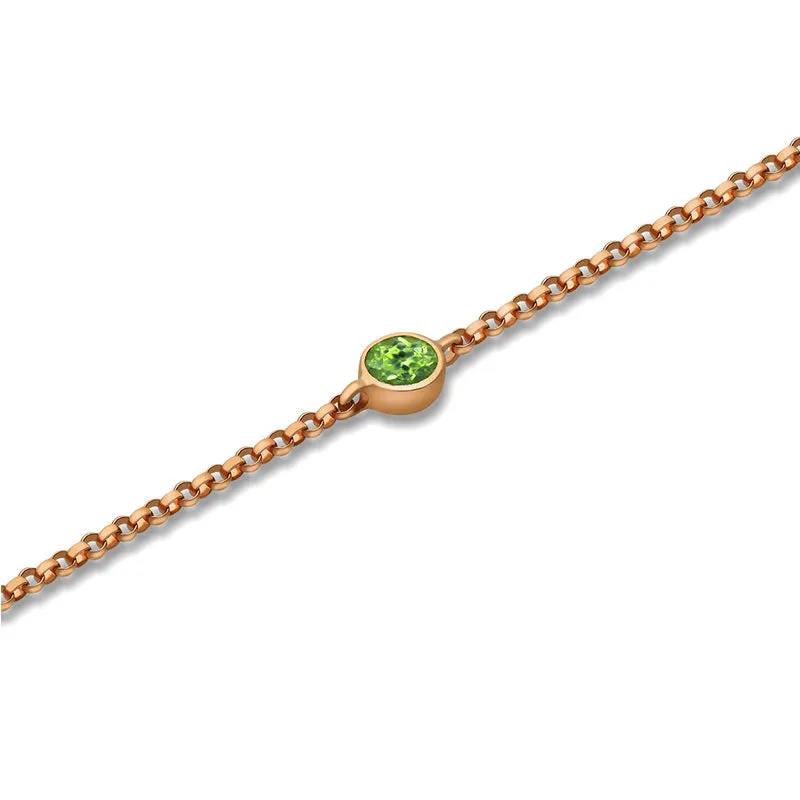 18k Gold August Birthstone Peridot Bracelet