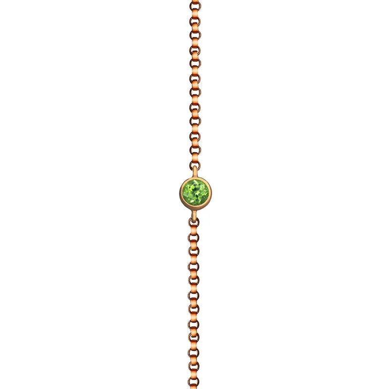 18k Gold August Birthstone Peridot Bracelet