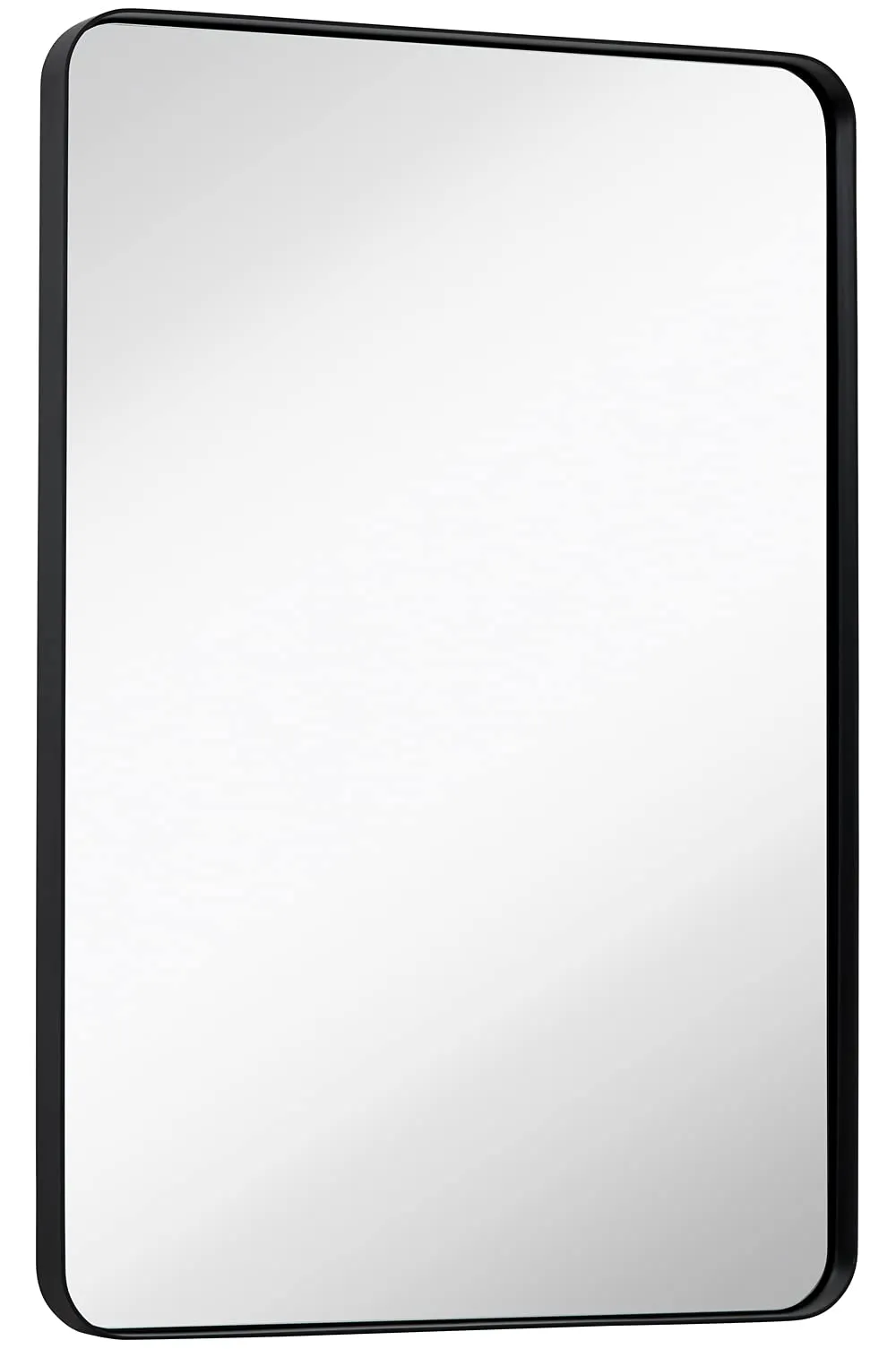 22" X 30" Contemporary Metal Silver Framed Brushed Rectangular Wall Mirror