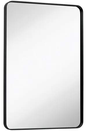 22" X 30" Contemporary Metal Silver Framed Brushed Rectangular Wall Mirror