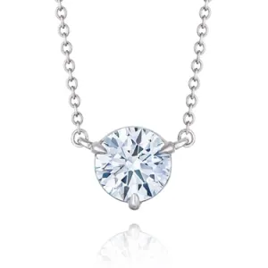 3-Prong Round Diamond Solitaire Pendant, 1 Carat Diamond Size