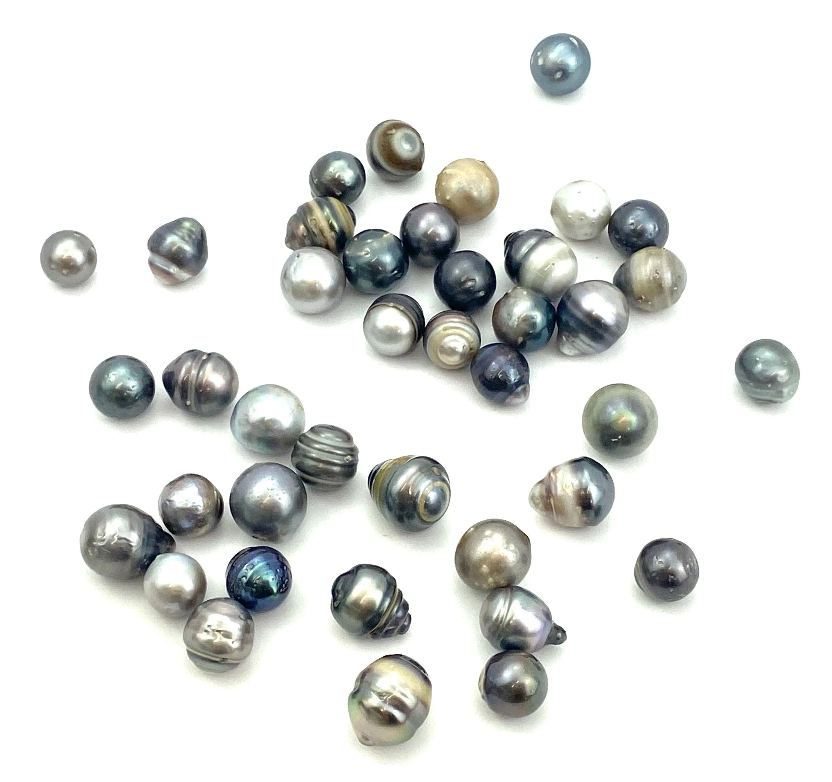 40 pcs Tahitian Pearls for 99 Dollars (Lot #100), Tahiti Pearls, 7-11mm