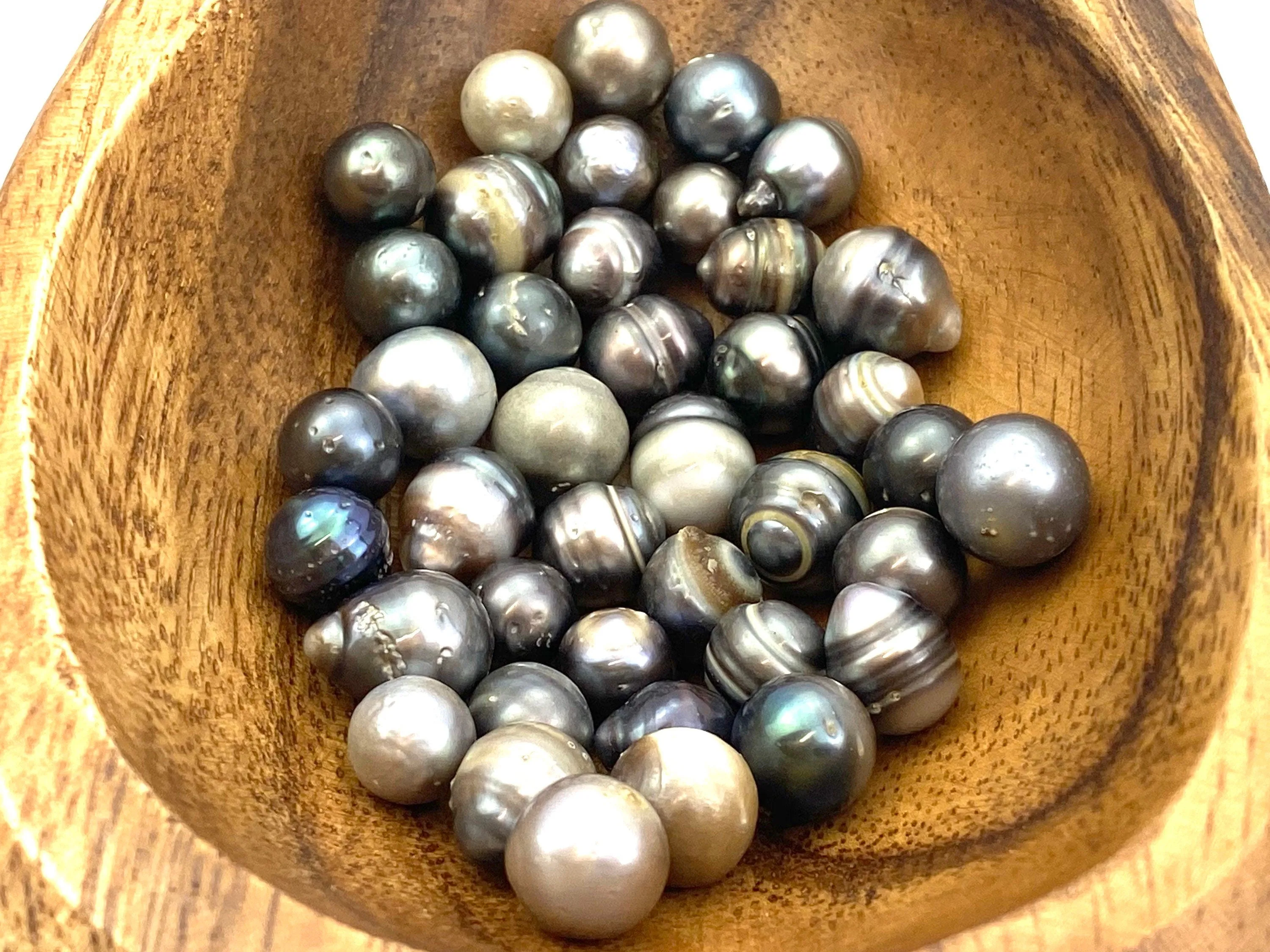 40 pcs Tahitian Pearls for 99 Dollars (Lot #100), Tahiti Pearls, 7-11mm