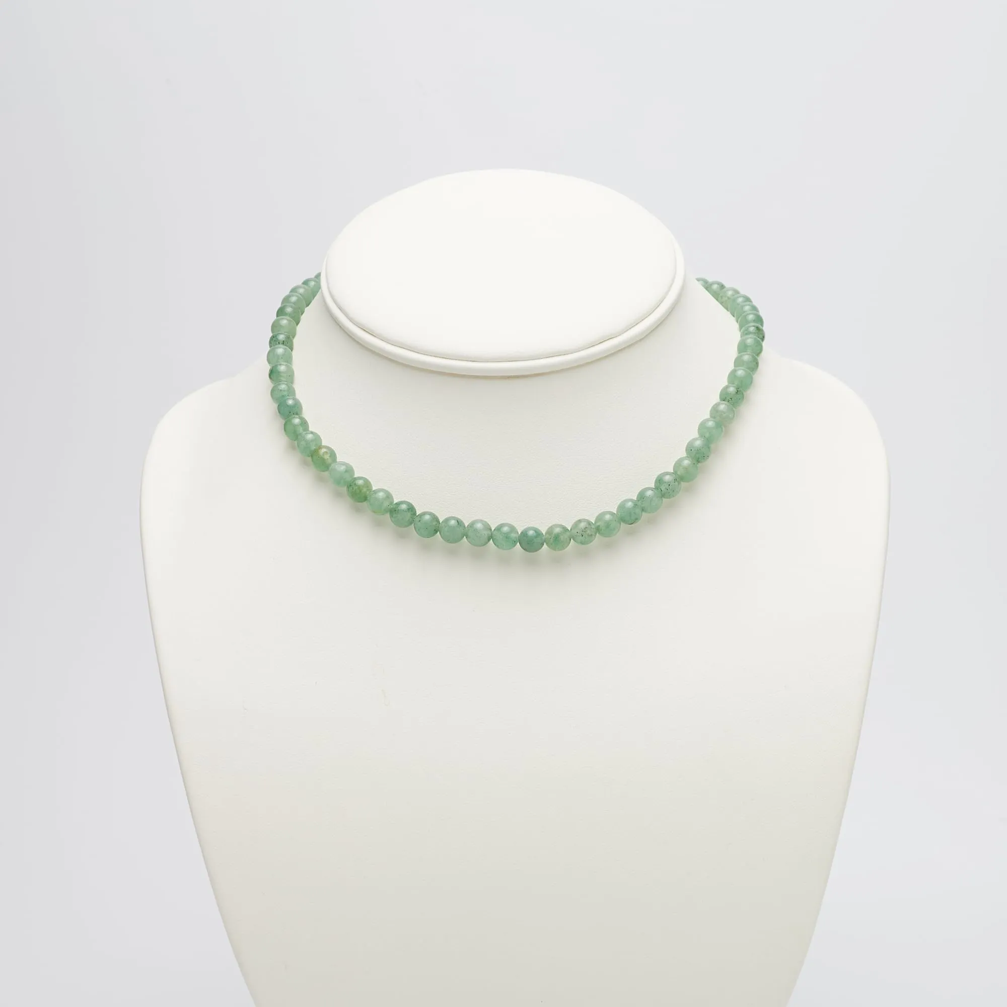 6mm Beaded Gemstone Choker Necklace for Women and Girls