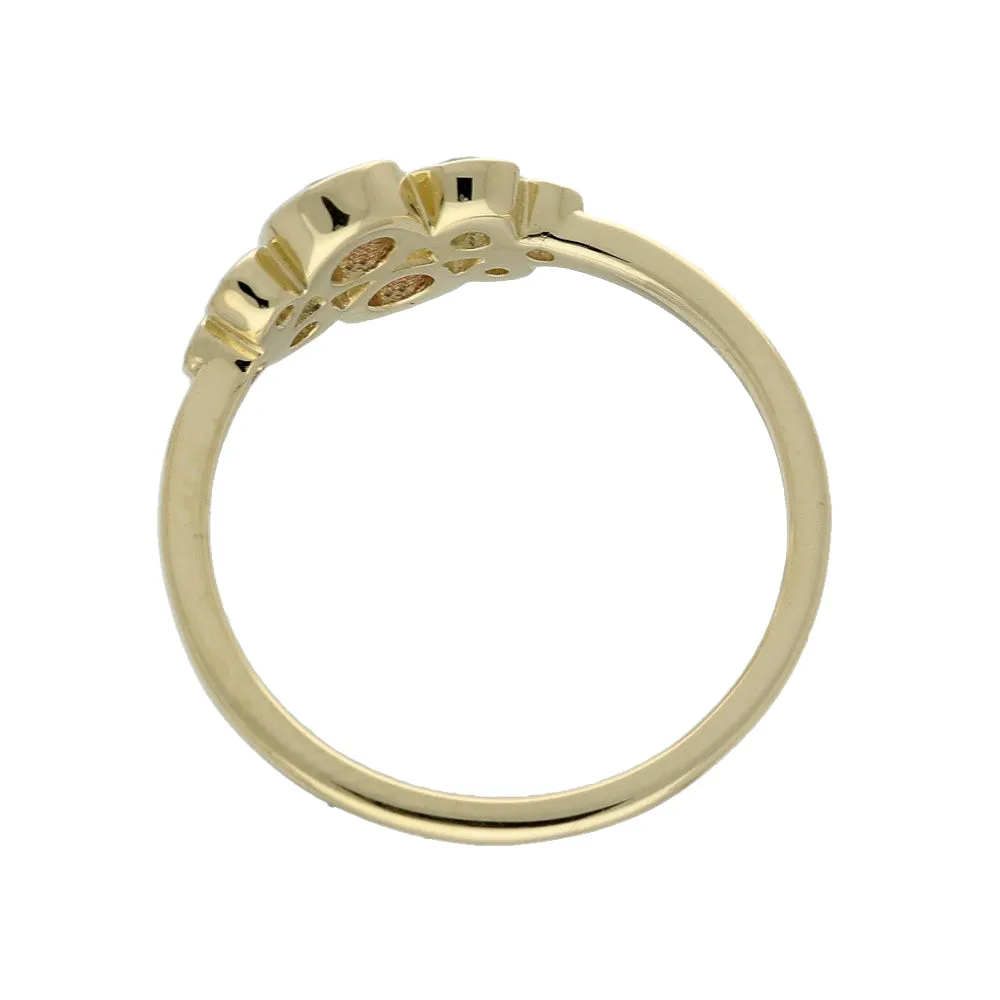 9ct Yellow Gold Diamond Bubble Ring