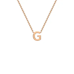 9K Rose Gold 'G' Initial Adjustable Letter Necklace 38/43cm