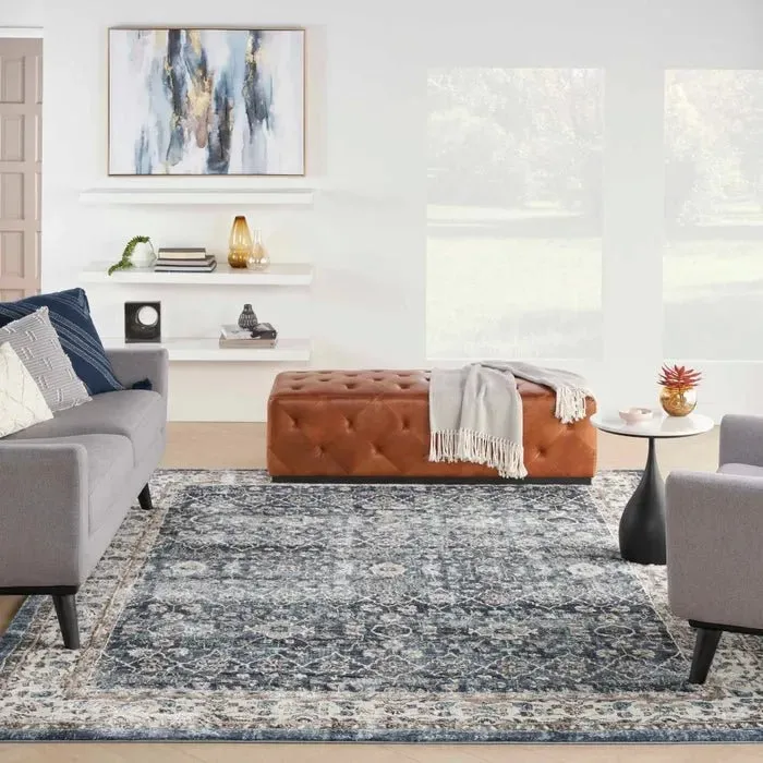 American Manor(KI100) AMR01 Blue/Ivory Rug