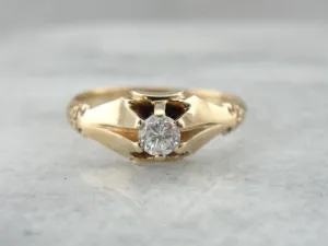 Antique Victorian Engagement Ring with Transition Cut Diamond