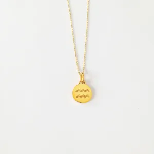 Aquarius Necklace, Solid Gold