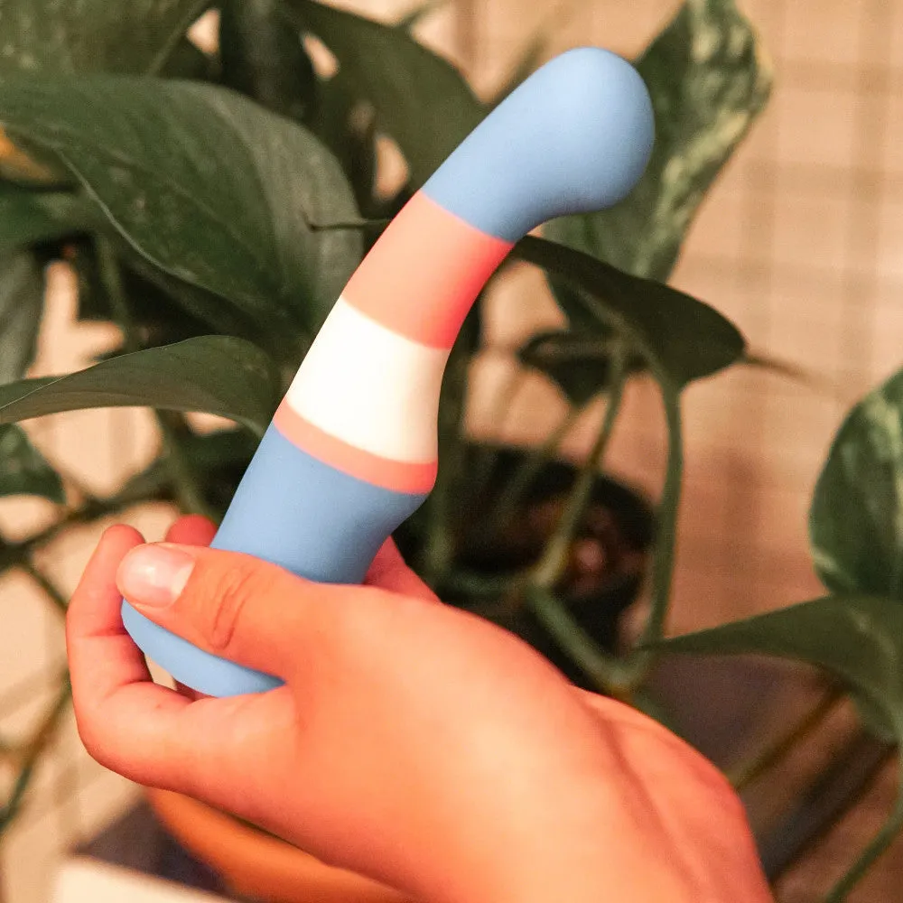 Avant By Blush® | Pride True Blue P2: Artisan 6 Inch Curved P-Spot / G-Spot Dildo with Suction Cup Base - Elegantly Made with Smooth Ultrasilk® Purio™ Silicone