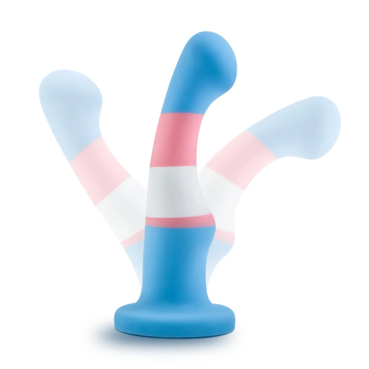 Avant By Blush® | Pride True Blue P2: Artisan 6 Inch Curved P-Spot / G-Spot Dildo with Suction Cup Base - Elegantly Made with Smooth Ultrasilk® Purio™ Silicone